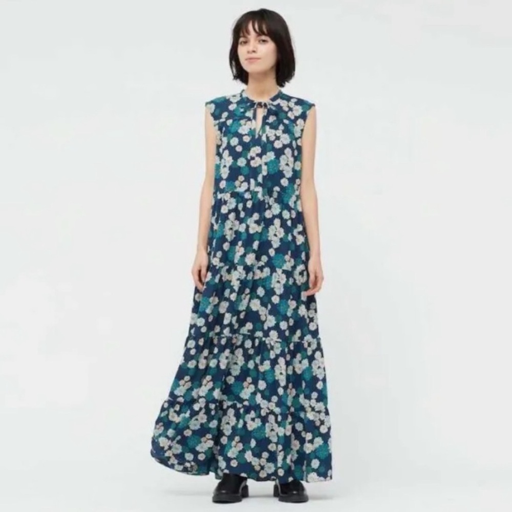 Paul & Joe Floral Maxi Dress - Blue and White